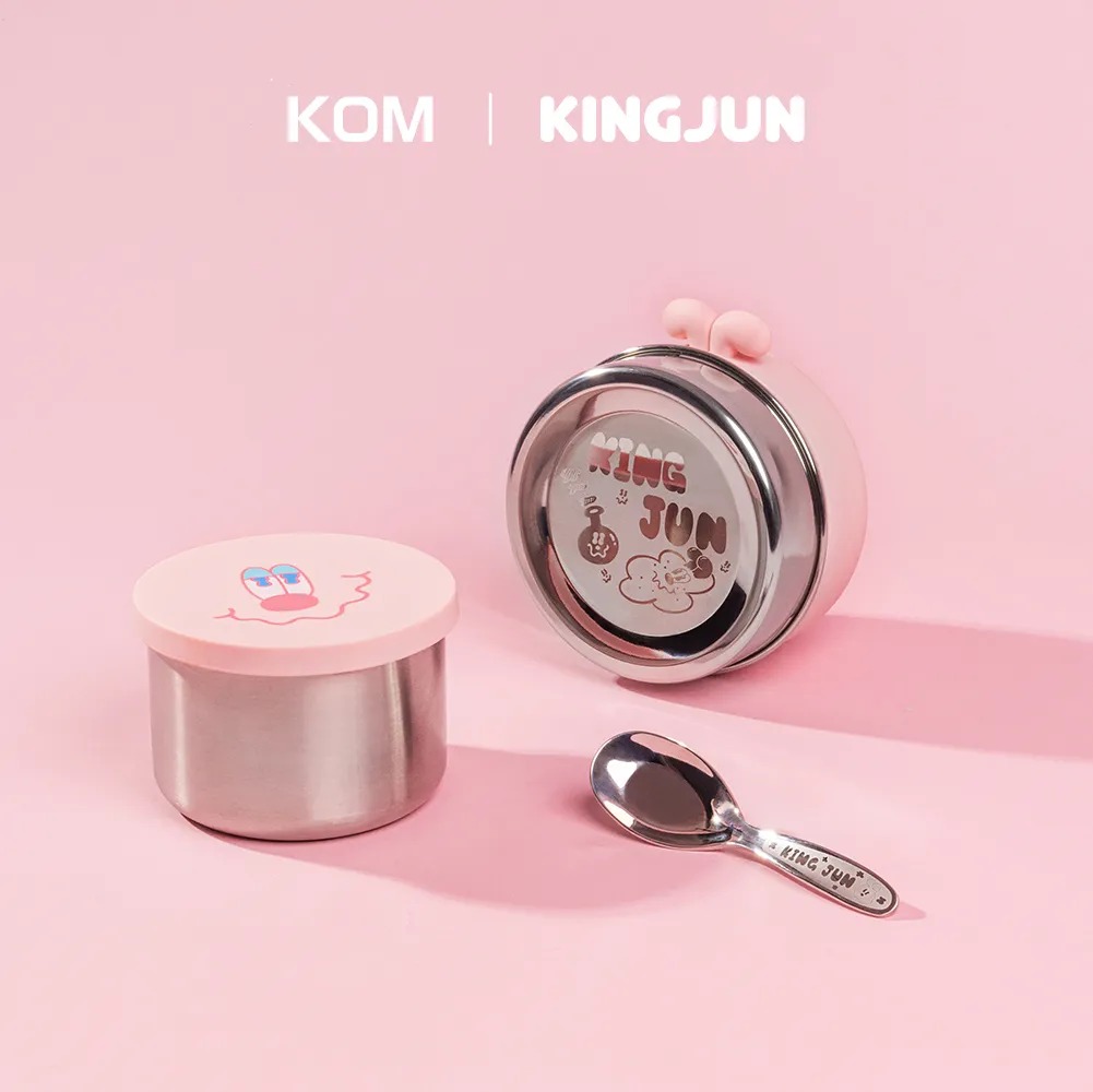【KOM】★聯名款矽膠不鏽鋼便當盒-蠢兔